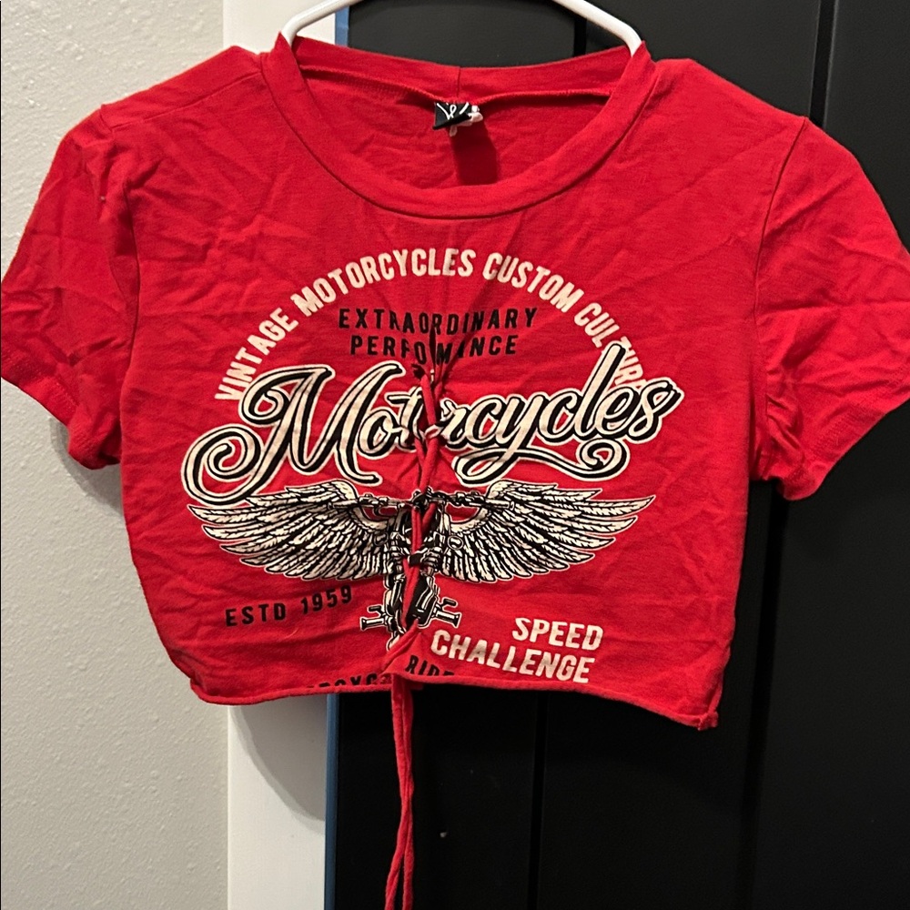 Windsor Red Graphic Crop Top